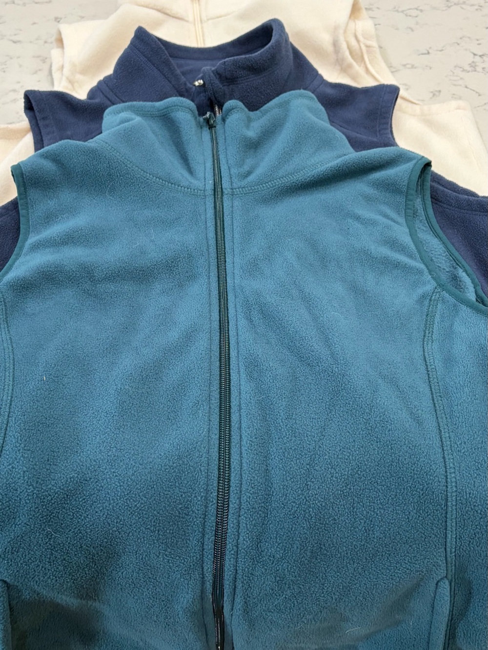 Columbia Teal Blue Fleece Vest - Women's Zip Front